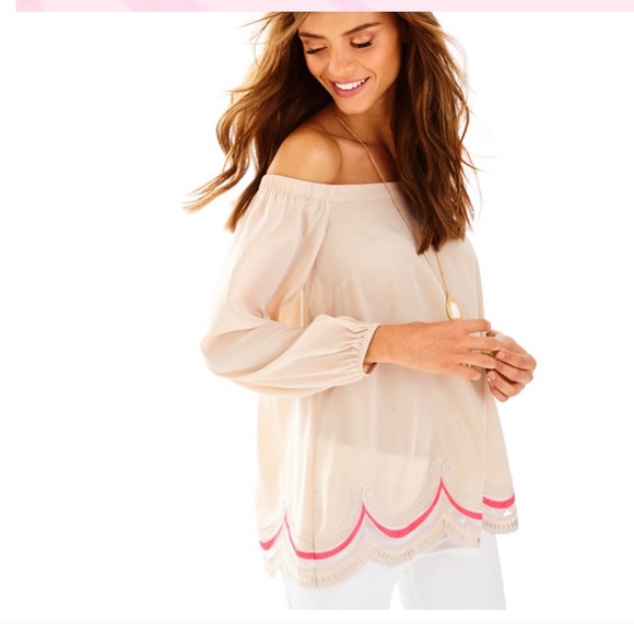Lilly Pulitzer Tops - ADIRA SILK OFF THE SHOULDER TOP